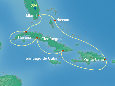 Cuba Cruise Itinerary Map