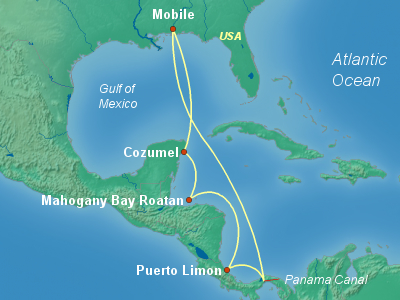 Caribbean, Bahamas Cruise Itinerary Map