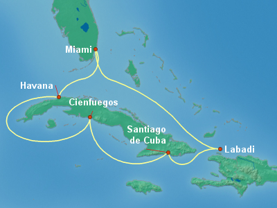 Cuba Cruise Itinerary Map