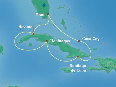 Cuba Cruise Itinerary Map