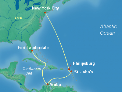 Caribbean Cruise Itinerary Map