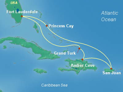 Caribbean Cruise Itinerary Map