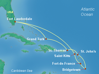 Caribbean Cruise Itinerary Map
