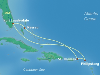 Caribbean Cruise Itinerary Map