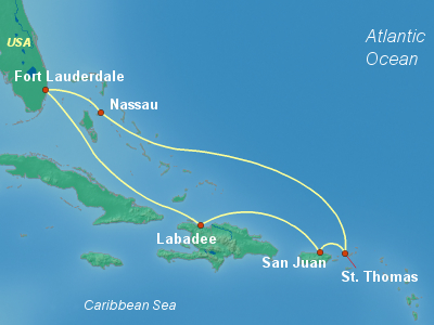 Caribbean Cruise Itinerary Map