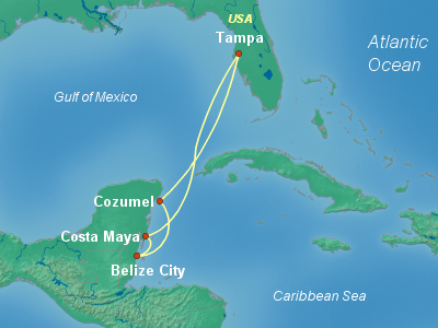 Caribbean Cruise Itinerary Map
