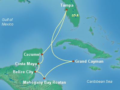 Caribbean Cruise Itinerary Map