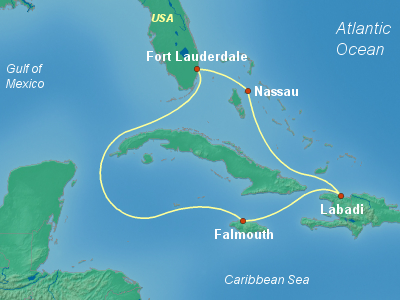 Caribbean Cruise Itinerary Map