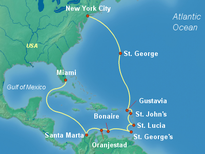 Caribbean Cruise Itinerary Map