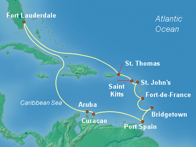 Caribbean Cruise Itinerary Map