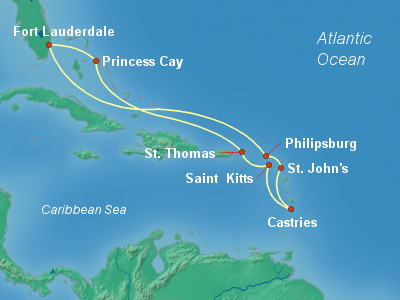 Caribbean Cruise Itinerary Map