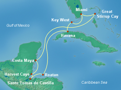 Caribbean Cruise Itinerary Map