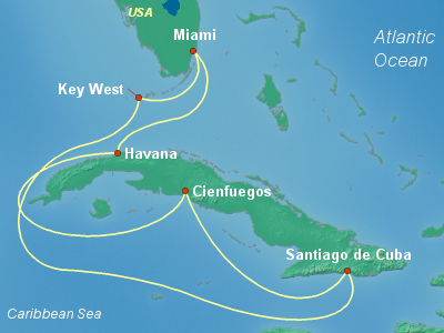 Cuba Cruise Itinerary Map