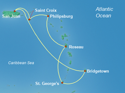 Caribbean Cruise Itinerary Map