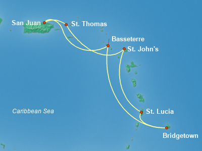 Caribbean Cruise Itinerary Map