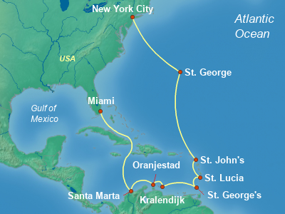 Caribbean Cruise Itinerary Map