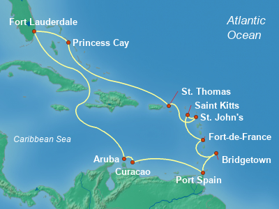 Caribbean Cruise Itinerary Map