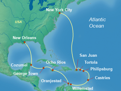 Caribbean Cruise Itinerary Map