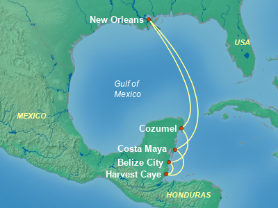 Caribbean Cruise Itinerary Map