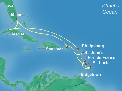 Caribbean Cruise Itinerary Map
