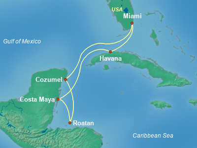 Caribbean Cruise Itinerary Map