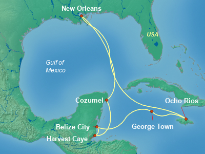 Caribbean Cruise Itinerary Map