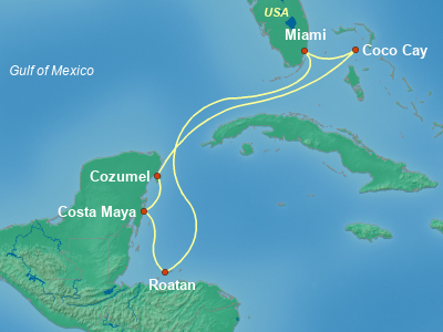 Caribbean Cruise Itinerary Map