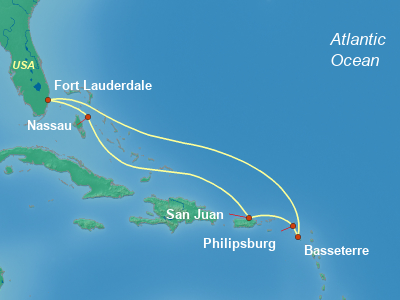 Caribbean Cruise Itinerary Map