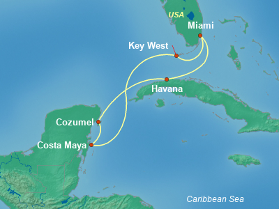 Caribbean Cruise Itinerary Map