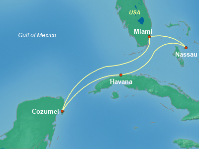 Caribbean Cruise Itinerary Map