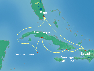 Caribbean Cruise Itinerary Map