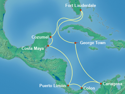 Caribbean Cruise Itinerary Map