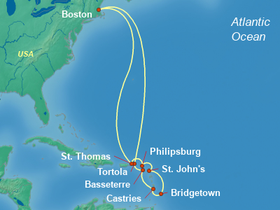 Caribbean Cruise Itinerary Map