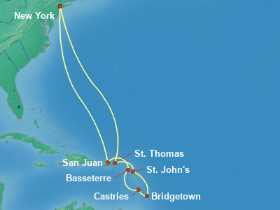 Caribbean Cruise Itinerary Map
