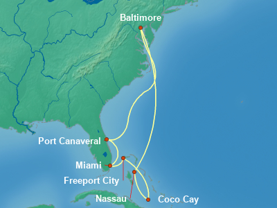 Bahamas Cruise Itinerary Map