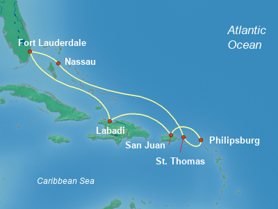 Caribbean Cruise Itinerary Map