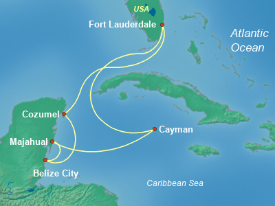 Caribbean Cruise Itinerary Map