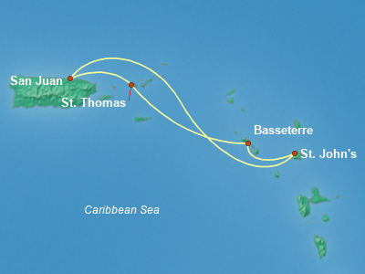 Caribbean Cruise Itinerary Map