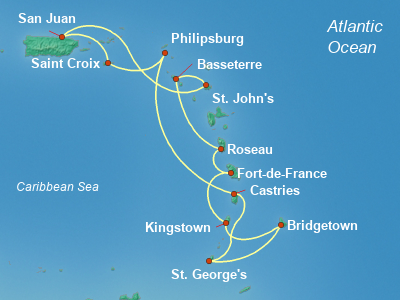 Caribbean Cruise Itinerary Map