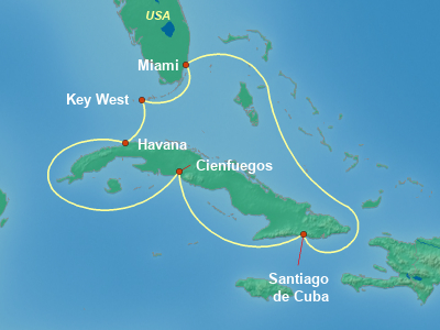 Cuba Cruise Itinerary Map