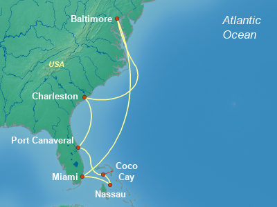 Bahamas Cruise Itinerary Map