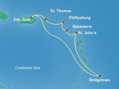 Caribbean Cruise Itinerary Map