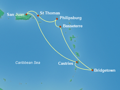 Caribbean Cruise Itinerary Map