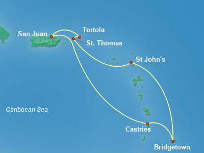 Caribbean Cruise Itinerary Map