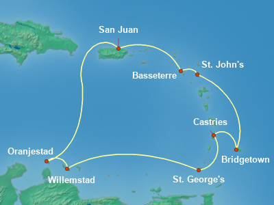 Caribbean Cruise Itinerary Map