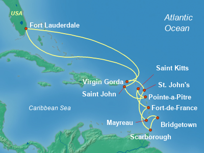 Caribbean Cruise Itinerary Map