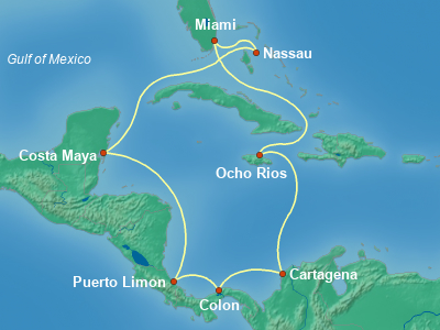 Caribbean Cruise Itinerary Map