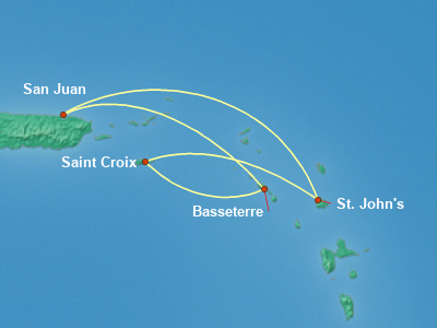 Caribbean Cruise Itinerary Map