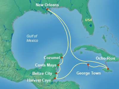 Caribbean Cruise Itinerary Map