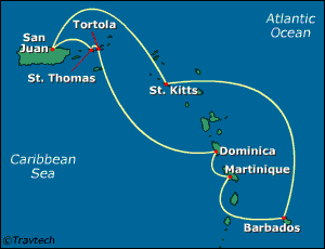 Caribbean Cruise Itinerary Map